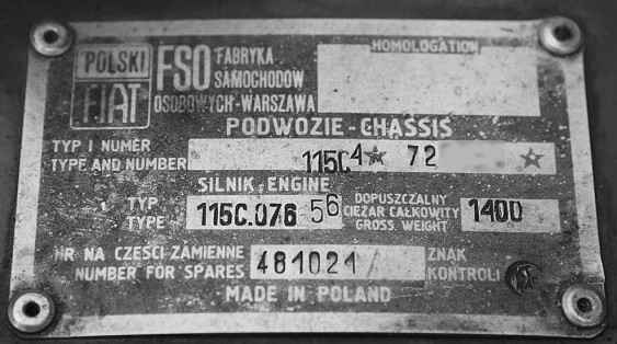 Made In Poland - Www.fiat125P.pl - Identyfikacja