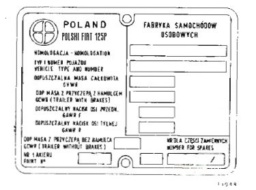 Made In Poland - Www.fiat125P.pl - Identyfikacja